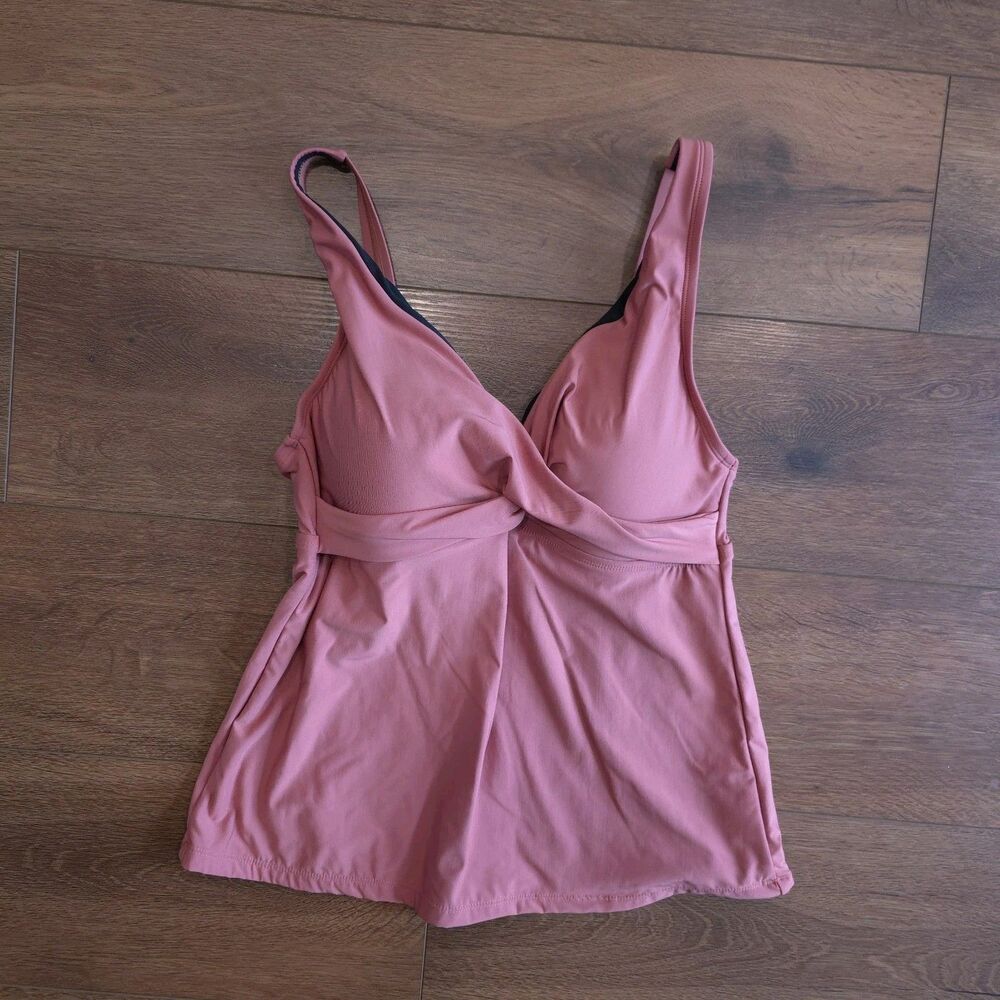 Alex Marie Tankini Top Womens Size M Adjustable Strap Rust Terracotta Mauve Swim